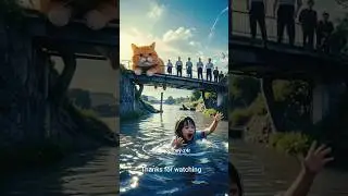 cat saved little girl 👧👧 |wait for end🖐🖐 #shorts