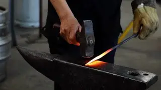 Craft Video Dictionary: Drawing Out Forged Steel demonstrated by Heather McLarty