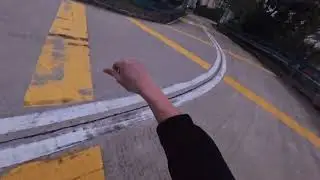 HKUST Inline skating downhill. epic crash and recovery.