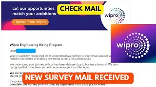 Wipro onboarding update 🔥🔥| New mail today | Fill survey form | Elite phase 1 and 2 #applynow