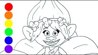 How to Draw POPPY from TROLLS! Draw and Paint COLORS! Learn to draw!