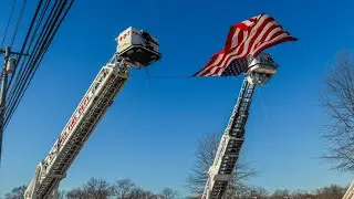 St James & Nesconset Fire Departments Raising The Flag For NCPD Officer Espinosa • 02/04/2025