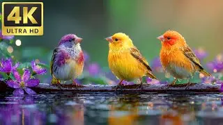 Nature&rsquo;s Most Colorful Trio: Joyful Birds Playing in Water | 4K ASMR