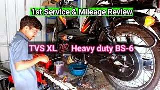 TVS XL 💯 Heavy duty BS-6 model moped bike | 1st service & full review of mileage+Bike