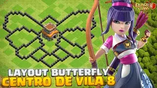 LAYOUT BORBOLETA H&Iacute;BRIDO CV8 TH8! ATUALIZADO 2026 | COM LINK | Clash of Clans