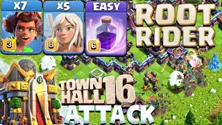 ROOT RIDER TH16 OP ATTACK STRATEGY| TH16 ROOT RIDER ATTACK STRATEGY| EASY TH16 ROOT RIDER ATTACK