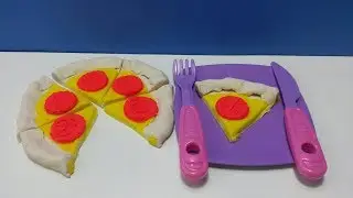 Como Fazer Pizza  com Massinha de Modelar com Borda Recheada - Comidinha de Massinha