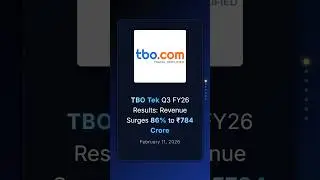Результаты TBO Tek за 3 квартал 2026 финансового года: выручка выросла на 86% до 784 крор рупий #...