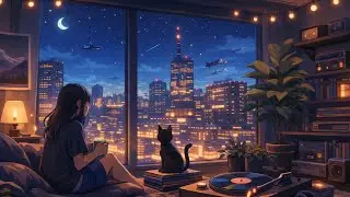 Midnight Window View 🌙 | Relaxing Lo-Fi Music for Study & Chill