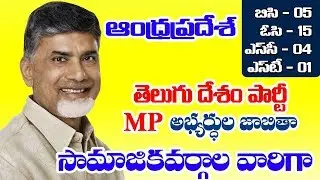 Andhra Pradesh TDP MPs Lok Sabha Candidates List Caste Wise 2019 | AP CM Chandrababu Naidu