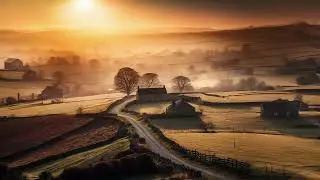 Sunrise Ambient Scene | English Countryside | Relaxation | Country Life