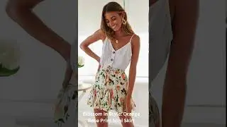 orange floral skirt