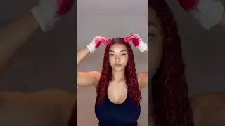 Black to red hair with curlfit hair makeup