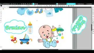 Topo de bolo cha de bebe azul Arquivo silhouette gratis