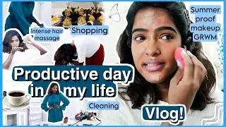 Productive Day in My Life Vlog-Shopping,Work,Makeup,Massage🤯Busy Work day but the night is hard😣