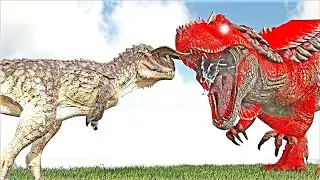 NEW HYPO CARNOTAURUS (THE ISLE) VS HYPO GIGANOTOSAURUS (JURASSIC PARK) (ARK SURVIVAL EVOLVED BATTLE)