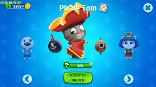 TALKING TOM SPLASH FORCE- New Character PIRATE TOM VS THE RACOONS  Gameplay #11