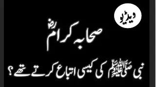 Sahaba kiraam Nabi S.A.W ki itteba kaise karte the? - Allama Jalaluddin Qasmi