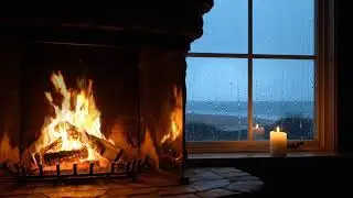 24/7 AD-FREE Jazz Cafe Ambience | Heavy Rain & Crackling Fireplace 🔥 #StudyMusic