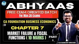 Market Failure & Fiscal Functions | Part 1 | Free Exam-oriented Batch | CA Foundation Economics