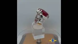 Deep Red Cabochon Ruby Ring , Big Size Ruby Statement Ring , Synthethic Ruby Ring , Ruby Stone Ring