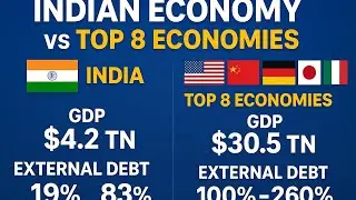 Indian Economy vs Top 8 Economies | GDP, External & Internal Debt Comparative Analysis 2025.