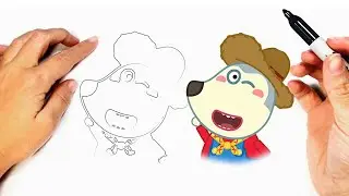 How to drawing Wolfoo Family Kids Cartoon