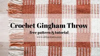Crochet Gingham Throw Blanket
