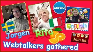 I practice English with Rita and Jorgen.
