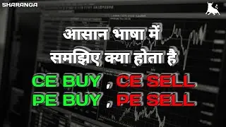 Basic Knowledge Of CE Buy, CE Sell, PE Buy, PE Sell | Sharanga Trading