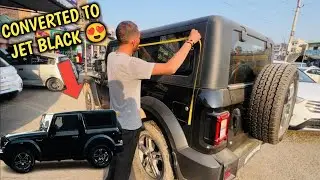 Finally ❗️JET BLACK WINDOW INSTALLED IN MY THAR 😍 Z BLACK GLASS 😍 ज़हरीली नागिन बन गई 😰 THAR MODIFIED