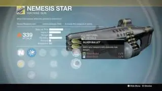 Destiny Nemesis Star New Exotic  Machine Gun