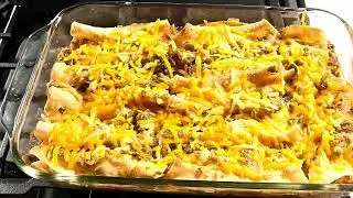 Chicken Enchiladas with Creamy Green Chile Sauce | #mondaymeal #tacotuesday #yodathedog #allrecipes 