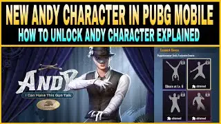 ANDY NEW CHARACTER IN PUBG MOBILE || HOW TO UNLOCK IT EXPLAINED+FULL EMOTES & OUTFITS