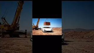 Lamborghini Smashed by Falling Bricks 🚧💥 | Epic Car Crash Test. #shorts #lamborghini
