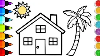 Cute House Drawing, Painting & Coloring For Kids and Toddlers_ Kids Art