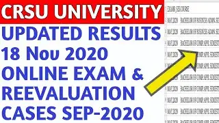 #crsu crsu result 2020 | crsu b.ed result 2020 update | crsu result update | crsu revaluation result
