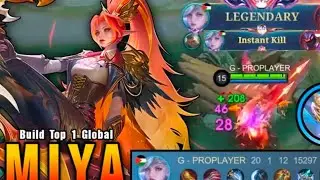 Kills!! Legendary Miya Deadly Gold Laner MVP 15.5 Points!! - Build Top 1🔥@MobileLegends5v5MOBA 
