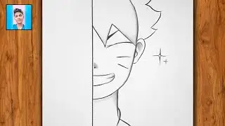 How to draw Naruto half face✨/anime drawing easy/#draw#anime