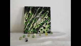 💚🖤💚 Fluid Art | Acrylic pouring | Flip cup technique 💚🖤💚