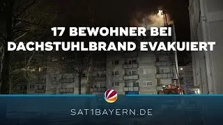 Dachstuhlbrand in Augsburg: 17 Bewohner evakuiert