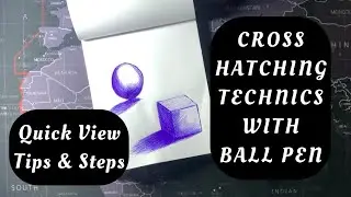 2 Mins VIDEO TUTORIAL | Cross Hatching Tips & Steps With Ball Pen