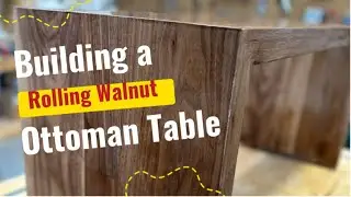 Remarkable Rolling Walnut Ottoman Table! Concealed Casters! #maker #walnut #viral #decor