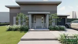 16436 | De Groot Hoveniers | 3D Ontwerp | Renovatie van tuin met aanwezige overkapping en zwembad
