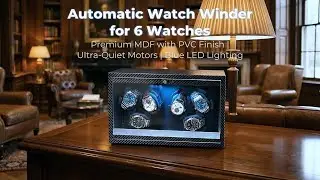 Mcbazel Carbon Fiber Pattern Automatic Six Watch Winder with LED light