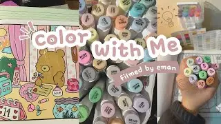 🖍️  Color With Me 🐻 | Cozy Bear Writing a Love Letter by the Window | Ohuhu Markers + Coco Wyo
