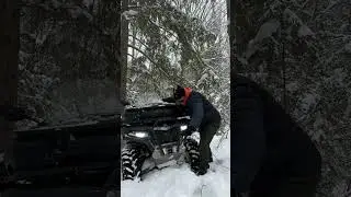Clearing the trails with our ATV after a major snowfall. #cfmoto #atvtrails #atv #atvlife ￼