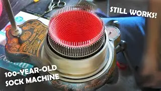 Edwardian 1908 Circular Sock Knitting Machine: A Step-by-Step Demonstration | AKMC Part 1