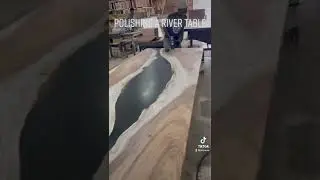How to polish resin #rivertable #epoxyresin #epoxy