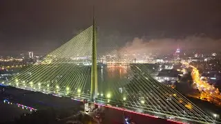 Most na Adi, Beograd (4K DRONE VIDEO)